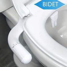 Vòi xịt vệ sinh (Bidet) - Hệ thống vòi kép cho vệ sinh vùng kín và dưới lưỡi, không dùng điện, phun áp lực nước - Dễ lắp đặt, tương thích với bồn cầu tiêu chuẩn EU, Mỹ và Canada, màu trắng đen. - A - Xem 1
