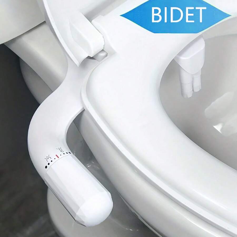 Vòi xịt vệ sinh (Bidet) - Hệ thống vòi kép cho vệ sinh vùng kín và dưới lưỡi, không dùng điện, phun áp lực nước - Dễ lắp đặt, tương thích với bồn cầu tiêu chuẩn EU, Mỹ và Canada, màu trắng đen. - A - Xem 1