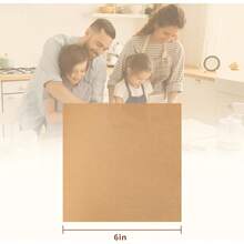 100张6英寸x6英寸未漂白烘焙纸，加厚预切烘焙纸方块，棕色不粘烤箱烹饪和食品包装衬垫，空气炸锅衬垫 - 查看 10