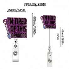 1pc Interesting Text Badge Reel, Retractable, Cute Badge Holder With Rotating Alligator Clip, Suitable For Nurses, Teachers, Office Workers, Also Applicable For School Supplies And Back To School Season - Multicolored... - View 5