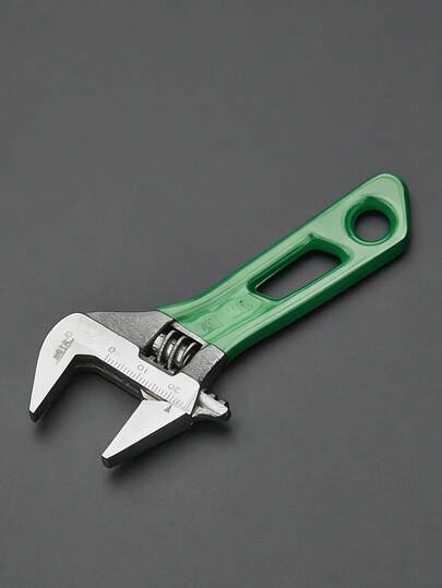 1pc/2pcs 4.6in Adjustable Wrench | Wide-Open Short Handle Wrench - Durable Metal Construction For Pipe And Bathroom Maintenance