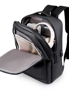 Mochila de viaje, bolsa de equipaje para viajes de negocios para hombres, mochila de viaje de gran capacidad de unicolor casual, mochila para computadora de uso diario, Y2k - Multicolor - Ver 10