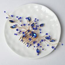 1 chiếc vương miện cài tóc cô dâu đính đá Zirconia màu xanh dương sang trọng, kiểu công chúa, thích hợp đội hàng ngày cho phụ nữ. - Bạc - Xem 4