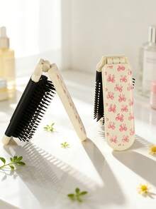 1 chiếc lược gấp gọn bằng nhựa ABS cầm tay có gương soi độ nét cao, lược gấp kiểu nơ tích hợp gương 2 trong 1, tiện lợi cho gia đình, trang điểm, đi làm hàng ngày, du lịch, quà tặng cho bạn gái, sinh nhật. - Kiểu nơ - Xem 9