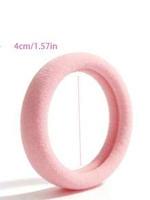 120pcs/Set Women's Minimalist Cute Elastic Hair Ties, 4cm/1.57in Pale Pink, Suitable For Daily Decoration, Ponytail, Sports, Commute, Hygiene Use Hair Rubber Bands Hair Elastics Scrunchies Hair Rope Elastic Hair Tie,Festival,Party - Baby Pink - View 3