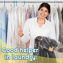 40 Piezas 72 Pulgadas/ 40 Pulgadas Bolsas de Tintorería Bolsas de Plástico Transparente para Ropa para Colgar Ropa Bolsas de Plástico para Tintorería Almacenamiento de Cubierta de Polvo Transparente - Transparente - Ver 5