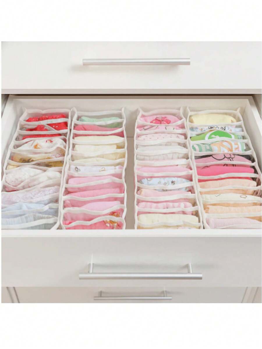 Bộ sắp xếp ngăn kéo 11 ngăn, vách ngăn đa chức năng cho nhà bếp, phòng ngủ, phòng tắm, tủ quần áo, văn phòng, hộp nhựa có các ngăn điều chỉnh được, hoàn hảo để sắp xếp trang sức, mỹ phẩm, đồ dùng nhà bếp, tất vớ, giải pháp lưu trữ tiết kiệm không gian trong nhà. - trắng - Xem 1