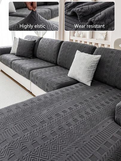 1 tấm bọc ghế sofa co giãn, chống trượt, phủ toàn bộ bề mặt, dùng được cả bốn mùa, chất liệu vải dày dặn, có thể giặt máy, chống bụi, thân thiện với thú cưng, trang trí cho phòng ngủ, văn phòng, phòng khách, phù hợp với ghế sofa 1/2/3/4 chỗ ngồi và sofa hình chữ L, màu xám nhạt tươi mát.