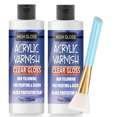 Air Dry Clay Glaze, 200ml Clay Varnish For Air Dry Clay/Polymer Clay Sealer, ResinCrete, Varnish For Pottery&Acrylic Paint, Waterproof & Stain Resistant, Design For Air Dry Clay Pottery