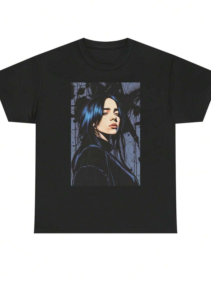 Unisex Pure Cotton T-Shirt, Men's And Women's Billie Black And Pop Culture Icon T-Shirt - Iconic Pop Culture Logo, Casual Round-Neck Short-Sleeve Summer Wear, Machine Washable T-Shirt, Perfect Gift For Fans - Billie Black Graphic Apparel,Mens Tshirts,Men Clothes,Mens Clothing,Tops,Summer,T Shirt,Streetwear,Resident Evil,Disney,F1,White T Shirt,Graphic T Shirt,Romwe,Y2k,Goth,Toy Story,Pokemon,Summer Tops,St Patricks Day Tops,Men's Holiday Clothes,Football Jersey,Lightening Mcqueen,Heated Rivalry,Kpopdemonhunters,Band T Shirts,Ghostface,Twilight,Y2k Tops,Christian Clothing,Goth Clothing,Leavers Shirt 2026,Pink,Dinosaur,Arsenal,Cars,Scream,Cotton T Shirt Men N5RK - Black - View 1