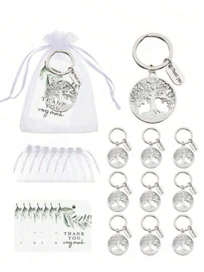 15pcs/5sets Family Gathering Gifts, Including 5 Tree Of Life Keychain Pendants, 5 Cards And 5 Gift Bags, Suitable For Family Gatherings, Birthday Parties, Surprise Fun Thank You Gifts, As Well As Tree Of Life Decor Charms, Car Accessories, Bag Hangers, Backpack Clips, School Letters, Cute Goth Y2K Bag Straps (With ID Holder), Car Accessories, Bag Hangers, Christmas Car Accessories, Teacher, Friend, Sister Gifts