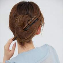 12 Pcs Vintage Wood Hair Sticks Bamboo Shape Hair Chopsticks Japanese Chinese Hairpin Decorative Retro Hair Forks Hanfu Pins Bun Holders For Long Hair Women - 黑色+棕色 - 查看 4