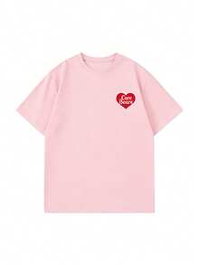 SHEIN | Care Bears Áo thun nữ tay ngắn mùa hè cổ điển in hình gấu xanh hoạt hình vui nhộn, kết hợp giữa phong cách ngọt ngào, thư giãn và thẩm mỹ retro Mỹ, thiết thực cho việc đi lại hàng ngày, phù hợp cho các buổi đi chơi của các cô gái, dã ngoại mùa hè, cuộc sống sinh viên, check-in mua sắm, chợ theo chủ đề, kỳ nghỉ ngắn ngày, thư giãn ngày lễ và hơn thế nữa, một chiếc áo tay ngắn giúp tạo nên trang phục giúp trẻ trung hơn. - Hồng - Xem 3