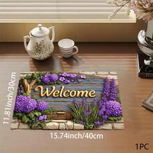 1pc Lavender Welcome Floral Print Absorbent Mat/Drying Mat For Coffee Maker, Dishes - Absorbent Polyester Desktop Protective Mat With Rubber Anti-Slip Pad, For Kitchen Counter Decor, Home Bar And Dining Table - Multicolor - View 13