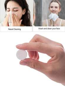 50/30/20/10pcs Portable Disposable Compressed Towels Per Box - Perfect For Beauty Tools, Makeup Removal, Facial Cleansing, Outdoor Travel And Hiking, And Daily Home Use - White - View 4