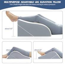 2PCS Almohadas en cuña para elevar piernas Ideales para Dormir Post cirugía de Rodilla hinchazón y circulación. Espuma Ajustable 3 en 1 - Conjunto de 2 piezas blanco - Ver 4