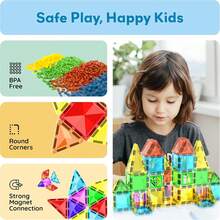 PicassoTiles - Juego de Piezas de Bloques magnéticos, Serie de Diamantes, Bloques de construcción con imán, Aprendizaje Stem, para niños a Partir de 3 años, PTM100 - 48 piezas - Ver 6