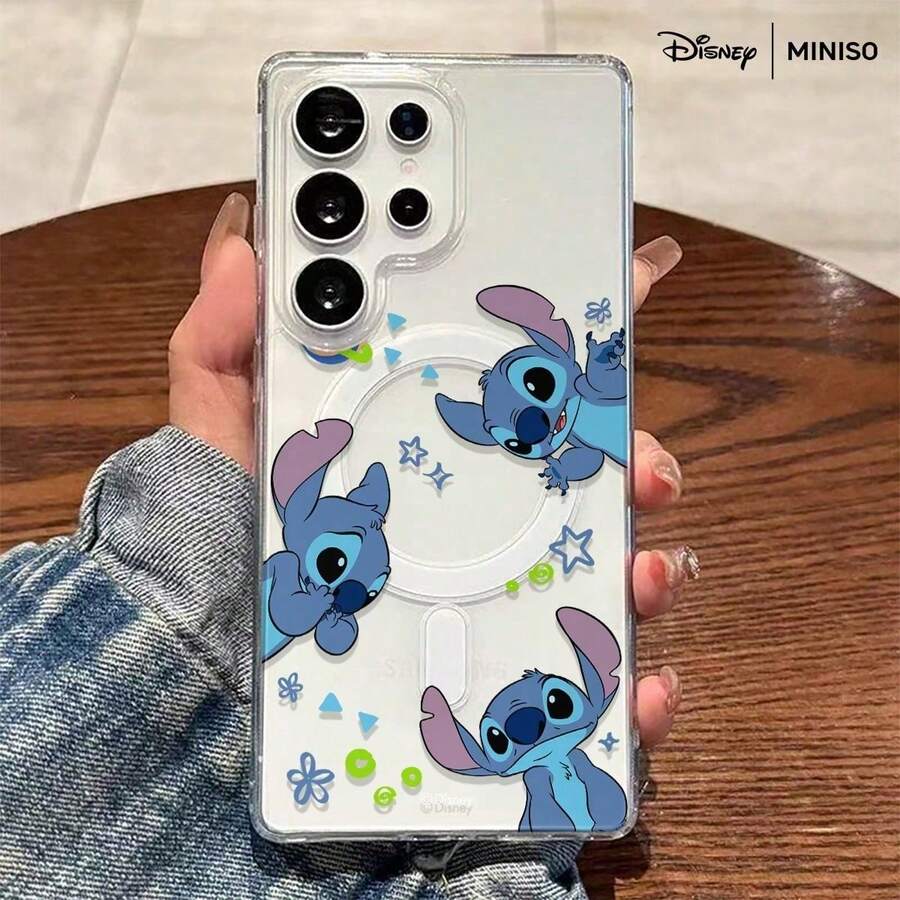 Miniso 迪士尼史迪奇太空冒险全印花手机壳，透明磁吸防震，适用于三星S26 Ultra/S26 Edge/S26 Plus/S26/S25 Ultra/S25 Plus/S25/S25FE/S25Edge/S24 Ultra/S24 Plus/S24/S24FE/S23FE/S23 Ultra/S23 Plus/S23/S22 Ultra/S22 Plus/S22/A15/A16/A17/A35/A36/A37/A54/A55/A56/A57，圣诞礼物，送给女朋友的好选择 - Transparent - 查看 1