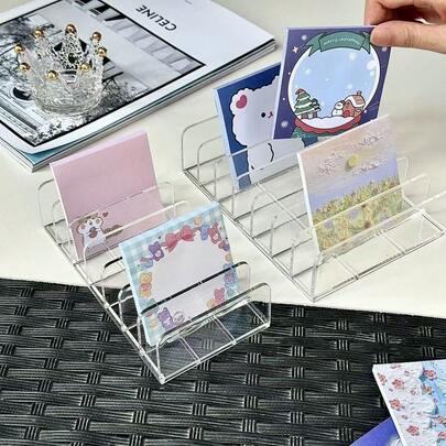 1 hộp đựng thẻ trong suốt, giá trưng bày bằng acrylic, dùng để lưu trữ và trưng bày nhiều loại thẻ, giá đựng thẻ đa năng trang trí bàn học sinh.