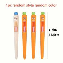 Random Style Screaming Carrot Pens, Funny Screaming Carrot Shaped Ballpoint Pens For Diary Writing, Creative Campus Drawing Tools, Learning Stationery, Push-Button Carrot Shaped Tongue Out Ballpoint Pen 0.5mm Office Supplies - A - View 11