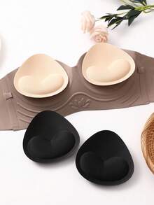 4pcs Thick Sponge Latex Bra Pads, Make Small Bust Look Bigger, Can Be Placed Inside Bra Lining - Multicolor - View 1
