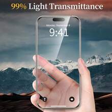 NNBILI 5 buc. folie de protecție ecran din sticlă securizată 9D pentru iPhone X/XS/XR/XS Max/11/12/13/14/15/16/16E/17E/17/Pro Max/Air Series, lucioasă de înaltă definiție, instalare ușoară, rezistentă la zgârieturi, anti-șoc, anti-amprentă - clar - Vizualizare 8