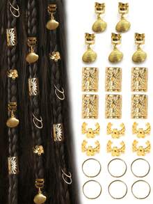 Set de 35 piezas de coleteros en formas múltiples para peinados rastas, bandas de pelo ajustables adecuadas para todas las estaciones - elementos mixtos - Ver 10