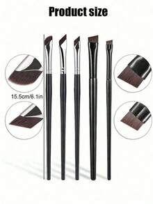 Bộ 5 cọ trang điểm, bao gồm cọ tán phấn mắt, cọ tạo khối, cọ kẻ lông mày, v.v. Dụng cụ trang điểm mềm mại và thân thiện với da, túi đựng trang điểm du lịch tiện dụng, kèm cọ kẻ lông mày, cọ tán phấn mắt, lược chải mi, quà tặng kèm theo. - Nhiều màu - Xem 7