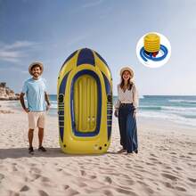 1pc Extra Large Inflatable Boat, Outdoor Enthusiasts' Water Cruising Companion! Wide Boat Design Can Accommodate 2-3 People, Thick PVC Material Durable And Tear-Resistant. Whether Drifting On Lakes, Sightseeing On Rivers, Or Playing In The Sea, It Can Steadily Support You And Your Friends To Fully Enjoy The Water Activities. - Multicolor - View 10