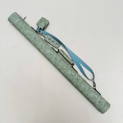 Vintage Pattern Billiard Cue Case - 2 Compartment Billiard Bag, 82cm X 7.5cm X 5cm, With Shoulder Strap And Chalk Pouch, Universal Cue Holder