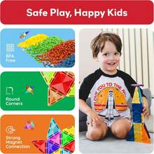 PicassoTiles - Magnetic Block Set, Diamond Series, Magnetic Building Blocks, STEM Learning, For Children Ages 3 And Up, PTM100 - 60 Pieces - View 4