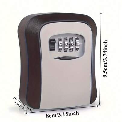 1pc Super Key Storage Box With Sliding Cover, Can Hold Up To 8 Keys. Durable Metal And Plastic Structure, With Customizable Combination Lock For Keyless Secure Access. Simple Operation, Suitable For Home Use.
