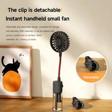 OBOVAY 4-Speed Clip-On Spray Fan Adjustable USB Rechargeable Handheld Spray Hydration Fan, Multi-Angle Hose Clip-On Fan For Summer,1200mah - Multiple Styles - View 5