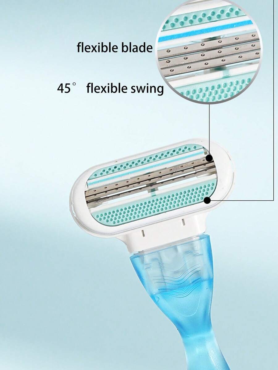 不锈钢男女通用腋下剃毛器，无痛剃毛 - 可重复使用，保护皮肤，防止刺激，灵活旋转超薄刀片手动剃毛器，易于使用，温和呵护肌肤 - 多色 - 查看 1