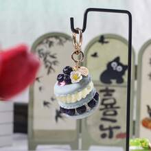 1 móc khóa hình bánh quy kẹp, mặt dây chuyền PVC hình món tráng miệng ngọt ngào độc đáo, phụ kiện thời trang cho túi xách, ô tô, trang trí nhà cửa, quà tặng - Nhiều màu - Xem 12