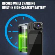 1pc 1080p Mini Body Camera 1.3inch Screen 180° Rotatable Lens Body Mounted Camera Small Portable IR Night Vision Body Camera Camera Bike - Black - View 3