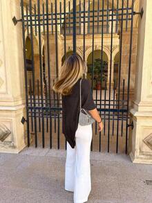 Fashionable & Elegant Loose Knit Shawl Cardigan, Women, Oversized Fit, Lightweight, Very Stylish, Suitable Spring/Summer Daily Wear, Casual Travel, Beach In Various Styles - màu xanh lá - Xem 2