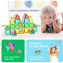 PicassoTiles - Juego de Piezas de Bloques magnéticos, Serie de Diamantes, Bloques de construcción con imán, Aprendizaje Stem, para niños a Partir de 3 años, PTM100 - 48 piezas - Ver 5