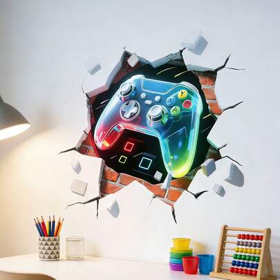 Game Controller Decal For Boys Bedroom Self-Adhesive Removable Wall Decor Sticker For Home Study Background Wall Art