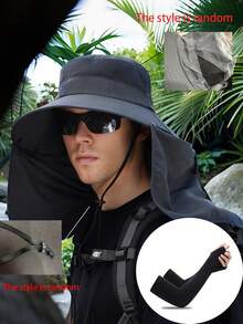 1/2/5pcs Men's Summer Detachable Shawl Outdoor Quick-Dry Waterproof Bucket Hat, Sun Protection Hat For Fishing, Hiking, Hunting, Breathable,Beach,Holiday - A - View 19