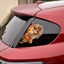 1/4pcs Cute Monkey Car Stickers, Removable Waterproof Self-Adhesive Vinyl Car Window And Bumper Decorations, Suitable For SUVs, Trucks, And Laptops. - Car Stickers - View 6