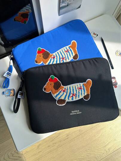 Cute Commuting Sausage Dog Pattern Computer Bag, 10/13/15 Inch Computer Inner Bag & Pad Protective Cover