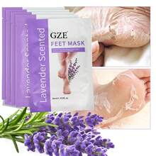GZE 5盒薰衣草香氛足部去角质面膜，专业居家足部护理，去除死皮和老茧，令双足柔软光滑，易于使用的去角质产品，数日见效，每盒2对，每对35毫升 - 5對 - 查看 1
