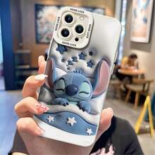 Disney Lilo & Stitch Stitch Phone Case – Sleeping Stitch Design With Star & Blanket Accents, "GOOD LUCK" Text On Camera Frame, Shockproof Protective Cover For IPhone (Available In White/Black Frame Options).Cover For IPhone 17, 16, 15, 14, 13, 12, And 11 Pro Models.. A Fun Gift For Family, Friends, Birthdays, Holidays, And Special Occasions. - White - View 2
