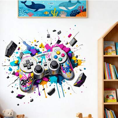 Creative Game Controller Wall Decal Sticker For Bedroom Living Room Entrance Home Beautification Decor