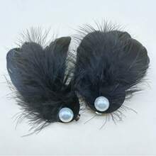 French Elegant Swan Feather Hair Clip, Atmospheric Side Clip, Hanfu Hair Accessory For Women,Bobby Pin,Hair Claws - Multicolor - View 5