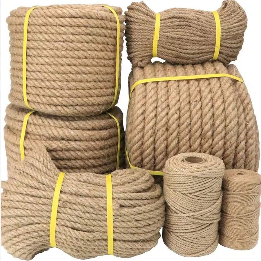 33 piedi/10 metri Corda di iuta naturale spessa e resistente, adatta per fai-da-te, progetti di giardinaggio e decorazione della casa - Corda di iuta resistente e durevole per uso interno ed esterno