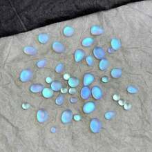 30Pcs/Bag Random Mixed Blue Tears Matte Frosted Nail  Art Decorations,Cat Eye Teardrop Oval Asymmetrical Shape Flat Bottom Rhinestones ,Nail Art Decorations Nail Supplies Nails Nail Charms Nail Gems - 藍色 - 查看 3