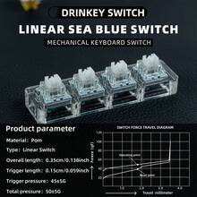 Drinkey Mechanical Keyboard Switch, Yellow Switch Linear Blue Switch Paragraph White Switch With Factory Lubrication, Plug And Unplug The Keyboard To Use - View 4