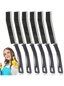 6/5/2件装硬毛缝隙清洁刷 - 细缝隙刷、小型清洁刷、瓷砖缝隙刷、厨房刷、清洁工具，适用于厕所、浴室、家庭、浴缸、水槽、窗户等。 - 黑色 - 查看 9